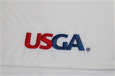 Jordan Spieth Signed 2015 US Open at Chambers Bay Embroidered Flag JSA ALOA