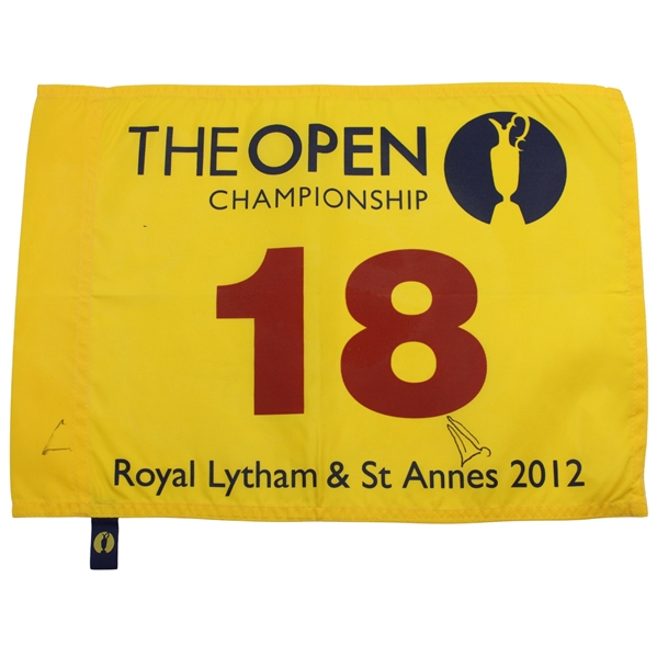 Ernie Els Signed 2012 The OPEN at Royal Lytham & St. Annes Screen Flag JSA ALOA