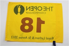 Ernie Els Signed 2012 The OPEN at Royal Lytham & St. Annes Screen Flag JSA ALOA