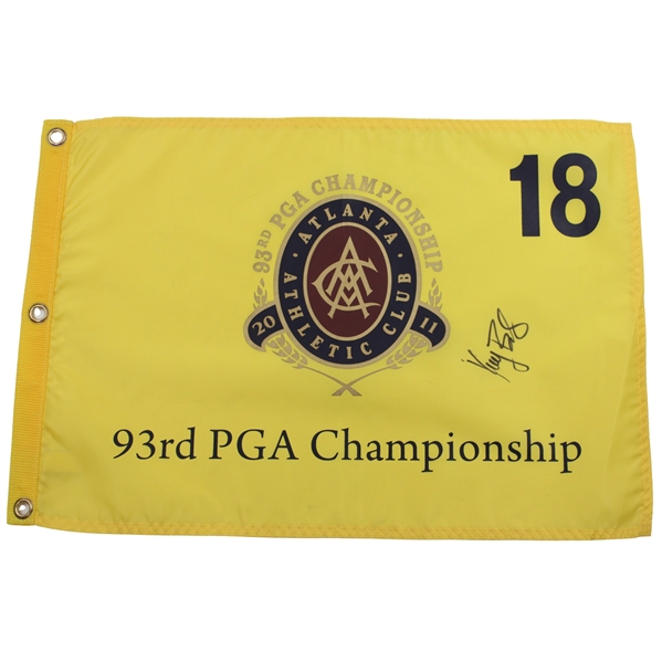 Keegan Bradley Signed 2011 PGA Championship at Atlanta Athletic Club Embroidered Flag JSA ALOA