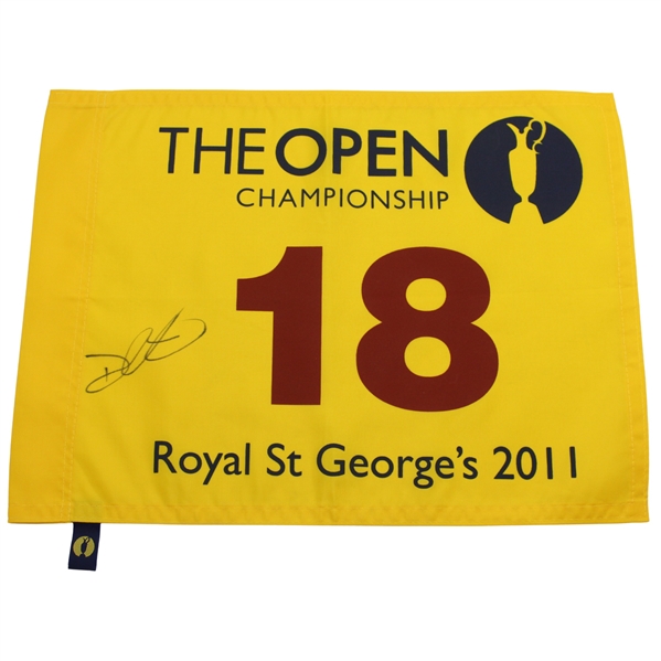 Darren Clarke Signed 2011 The Open Championship at Royal St. Georges Flag JSA ALOA