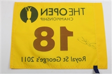 Darren Clarke Signed 2011 The Open Championship at Royal St. George's Flag JSA ALOA