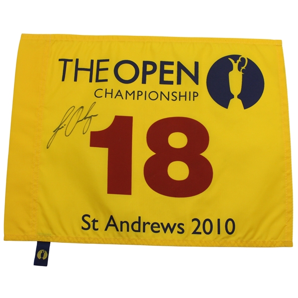 Louie Oostheuizen Signed 2010 The OPEN at St. Andrews Flag JSA ALOA