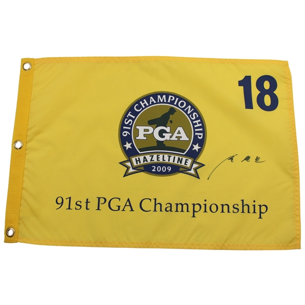 Y. E. Yang Signed 2009 PGA Championship At Hazeltine Flag JSA ALOA