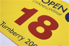 Stewart Cink Signed 2009 The Open at Turnberry Screen Flag JSA ALOA