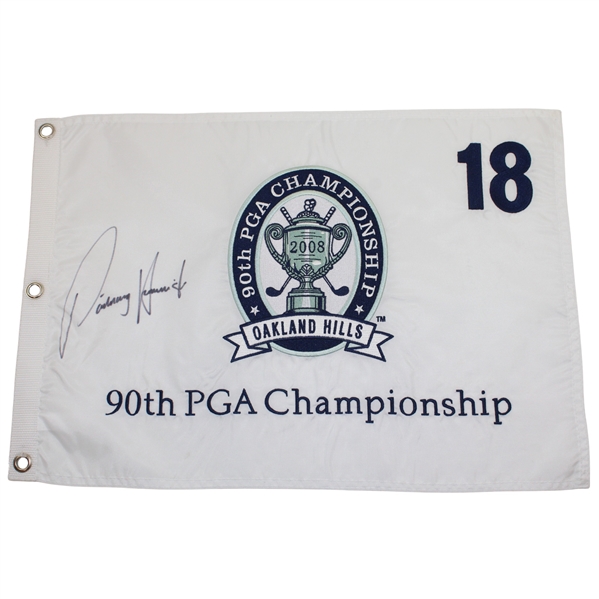 Padraig Harrington Signed 2008 PGA Championship at Oakland Hills Embroidered Flag JSA ALOA