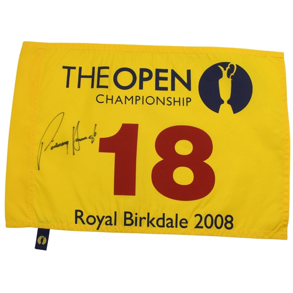 Padraig Harrington Signed 2008 The Open at Royal Birkdale Flag JSA ALOA