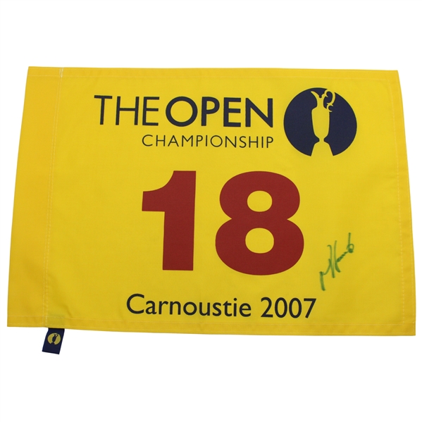 Padraig Harrington Signed 2007 The Open at Carnoustie Flag JSA ALOA