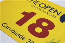 Padraig Harrington Signed 2007 The Open at Carnoustie Flag JSA ALOA
