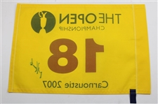 Padraig Harrington Signed 2007 The Open at Carnoustie Flag JSA ALOA