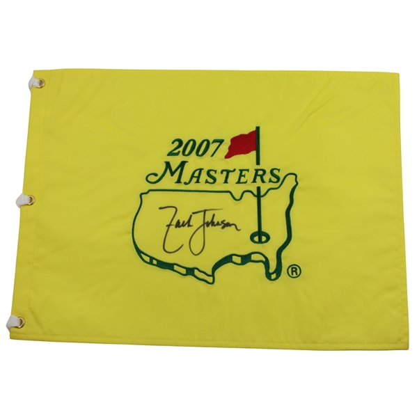 Zach Johnson Signed 2007 Masters Tournament Embroidered Flag JSA ALOA