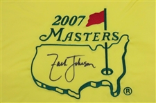 Zach Johnson Signed 2007 Masters Tournament Embroidered Flag JSA ALOA