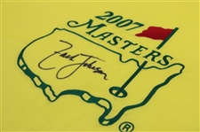 Zach Johnson Signed 2007 Masters Tournament Embroidered Flag JSA ALOA