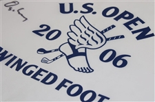 Geoff Ogilvy Signed 2006 US Open at Winged Foot White Screen Flag JSA ALOA