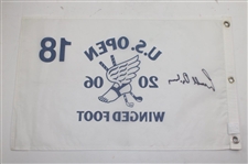 Geoff Ogilvy Signed 2006 US Open at Winged Foot White Screen Flag JSA ALOA