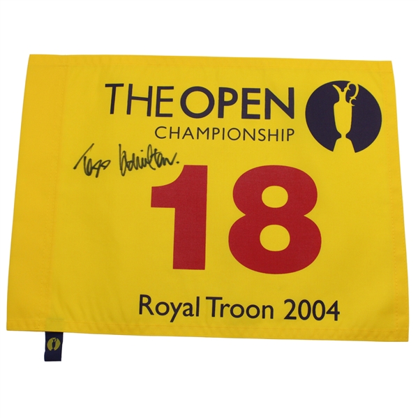 Todd Hamilton Signed 2004 The Open Championship at Royal Troon Flag JSA ALOA