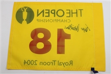 Todd Hamilton Signed 2004 The Open Championship at Royal Troon Flag JSA ALOA