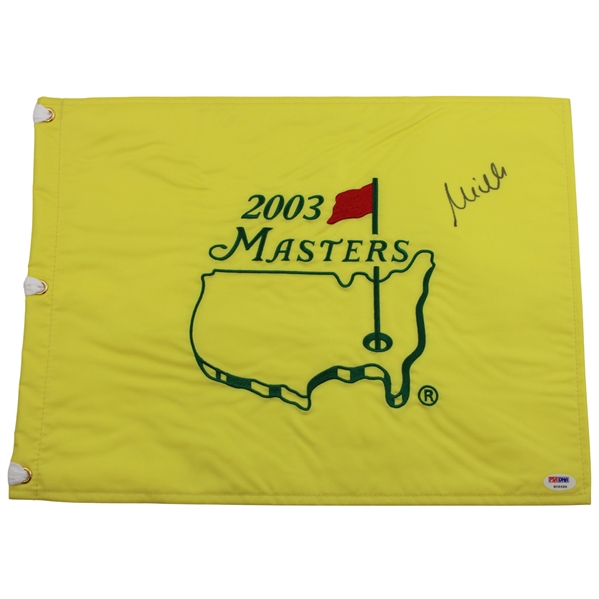 Mike Weir Signed 2003 Masters Tournament Embroidered Flag PSA/DNA #H08688