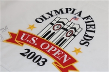 Jim Furyk Signed 2003 US Open at Olympia Fields Embroidered Flag JSA ALOA