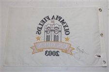 Jim Furyk Signed 2003 US Open at Olympia Fields Embroidered Flag JSA ALOA