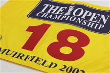 Ernie Els Signed 2002 The OPEN at Muirfield Yellow Screen Flag JSA ALOA