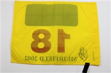 Ernie Els Signed 2002 The OPEN at Muirfield Yellow Screen Flag JSA ALOA
