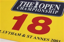 David Duval Signed 2001 The OPEN at Royal Lytham & St. Annes Flag JSA ALOA