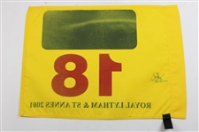 David Duval Signed 2001 The OPEN at Royal Lytham & St. Annes Flag JSA ALOA