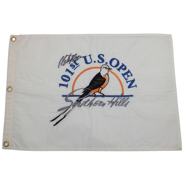 Retief Goosen Signed 2001 Us Open at Embroidered Southern Hills Flag JSA ALOA
