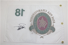 David Toms Signed 2001 PGA Championship at Atlanta Athletic Club Screen Flag JSA ALOA