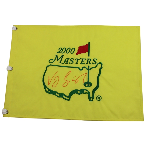 Vijay Singh Signed 2000 Masters Tournament Embroidered Flag JSA ALOA