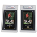 Two (2) Tiger Woods Grand Slam Ventures The Masters Collection Rookie Golf Cards
