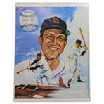 MLB HoFer Stan Musial Signed Oversize HoF/Hits/MVP Robert Simons 1985 Print JSA ALOA