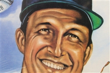 MLB HoFer Stan Musial Signed Oversize HoF/Hits/MVP Robert Simons 1985 Print JSA ALOA