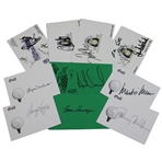 Ten (10) Signed Cuts & Scorecards inc. Sarazen, Nelson, Annika & more JSA ALOA
