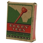 c.1932 Box of Bobby Tees Improve Your Game Tee Box with 12 Tees