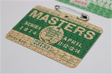 1974 & 1978 Masters Tournament SERIES Badges #23733 & #26689 - Gary Player Winner