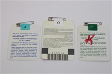 1989, 1990 & 1996 Masters Tournament SERIES Badges - Nick Faldo Winner