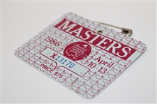 1986 Masters Tournament SERIES Badge #X13170 - Jack Nicklaus Winner