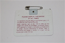 1986 Masters Tournament SERIES Badge #X13170 - Jack Nicklaus Winner