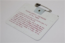 1986 Masters Tournament SERIES Badge #X13170 - Jack Nicklaus Winner