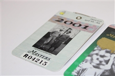 2001 & 2002 Masters Tournament SERIES Badges #R04215 & #Q00399 - Tiger Woods Wins