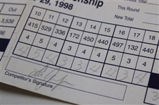 Kite, Sutton, Janzen & Seven (7) Others Signed 1998-99 Players Championship Official Scorecards