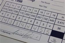 Price, Olazabal, Tway & Seven (7) Others Signed 1998 Players Championship Official Scorecards