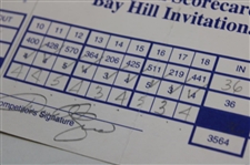 Perry, Pavin, Leonard & Seven (7) Others Signed 1998-99 Bay Hill Invitational Official Scorecards