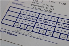 Perry, Pavin, Leonard & Seven (7) Others Signed 1998-99 Bay Hill Invitational Official Scorecards