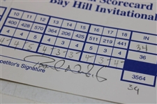 Perry, Pavin, Leonard & Seven (7) Others Signed 1998-99 Bay Hill Invitational Official Scorecards