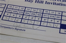 Perry, Pavin, Leonard & Seven (7) Others Signed 1998-99 Bay Hill Invitational Official Scorecards