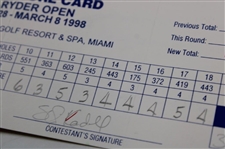 Singh, Sluman, Price & Seven (7) Others Signed 1998-99 Doral Ryder Open Official Scorecards