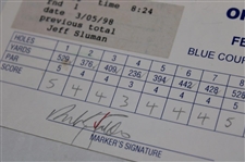 Singh, Sluman, Price & Seven (7) Others Signed 1998-99 Doral Ryder Open Official Scorecards